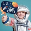 Space Photo Booth Props - 41-pc Photobooth Kit with 8