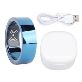 Smart Health Ring Sleep Monitoring IP68 Waterproof Bluetooth Fitness Tracker Ring Dark Blue 20