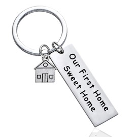 Housewarming Gifts for Couple First Home Keychain Jewellery for New Homeowner (Style-Our First Home)