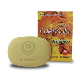 médicor | Jabón de Caléndula 120 g | Piel Grasa y Sensible | Limpieza Profunda, Antibacteriano y Natural | Con Caléndula Officinalis para Acné y Cuida