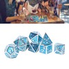 7pcs Polyhedral Dice Set Clear Number Metal Glossy Odorless Table