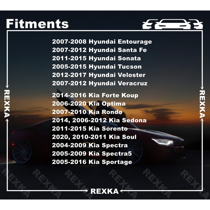 Rexka 10pcs Rocker Molding Clip for Hyundai Kia 87756-2E000