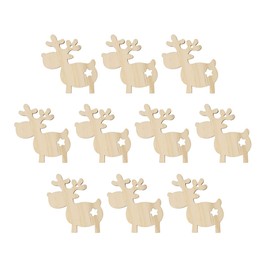 Happyyami Xmas Tree Decor 10pcs Hanging Wooden Christmas Tree Decorations Ornaments Unfinished Wood Reindeer Cutouts Shapes Wooden Slices for DIY Craft Painting Christmas Tree Hanging Pendant