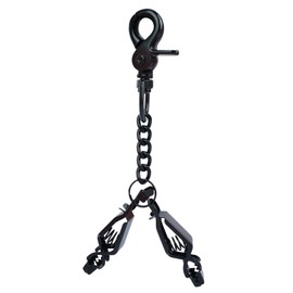 MELOTOUGH Metal Glove Clip Holder for Work Glove Clip Heavy Duty Steel Glove Clips with 2 Alligator Clip for Construction,Tactical,Skiing(Black)