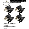 Ladder Rack Ratchet Straps with J-Hook (4 PCS), 1.4" Black