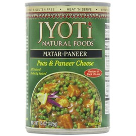 Jyoti Matar Paneer, 12 cans of 15 oz each, All Natural, Product of USA, Gluten Free, Vegetarian, BPA Free, Halal