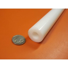 Delrin White Acetal POM Round Tube 1.00" Oversized OD x .500" Undersized ID x 1/4" Wall x 60" Length
