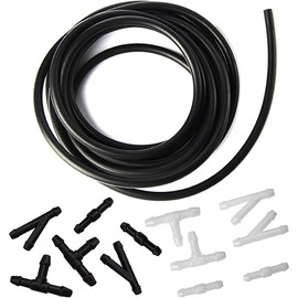 Windshield Washer Hose Kit - 4 Meter Universal Washer Fluid Hose with 12 Pcs Hose Connectors, Suitable for Most Windshield Washer Nozzle Installation, Connect Car Water Pump and Nozzles