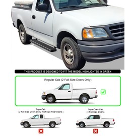 APS (Black 5 inches 304 Stainless Steel Running Boards Nerf Bars Side Steps Compatible with Ford F150 F250LD 1997-2003 Regular Cab (Include 04 Heritage)(Not for Lightning Model)
