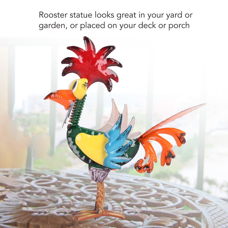 Rooster Statue Figures Ornament Metal Rooster Display Model Toy for