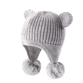 YAMEE Winter Hat Warm Baby with Earflap Windproof Beanie for Children Light with Soft Polar Fleece Lining, Knitted Hat for Girls Boys with Bear Ears, Beanie Hat Unisex Baby for Outdoor Activities,