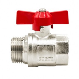 VARIOSAN Ball Valve 13521, 1/2 Inch Female Thread/AG, DN15, Brass, Full Bore, Wing Screw