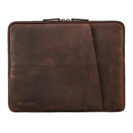 STILORD 'Merkur' Vintage Leather Laptop Case 13 to 14 Inch for Macbook and Laptop Sleeve Case Soft Leather Case Soft Genuine Leather, Zamora - Brown