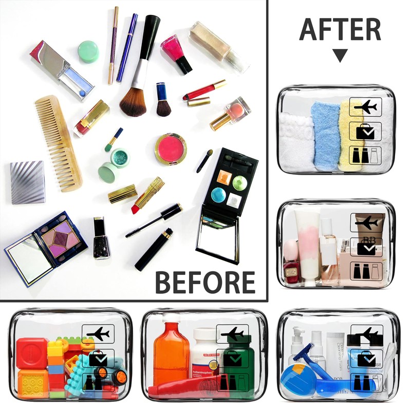 2 Pack TSA Approved Liquids Bag, Carry-on Clear Travel Toiletry