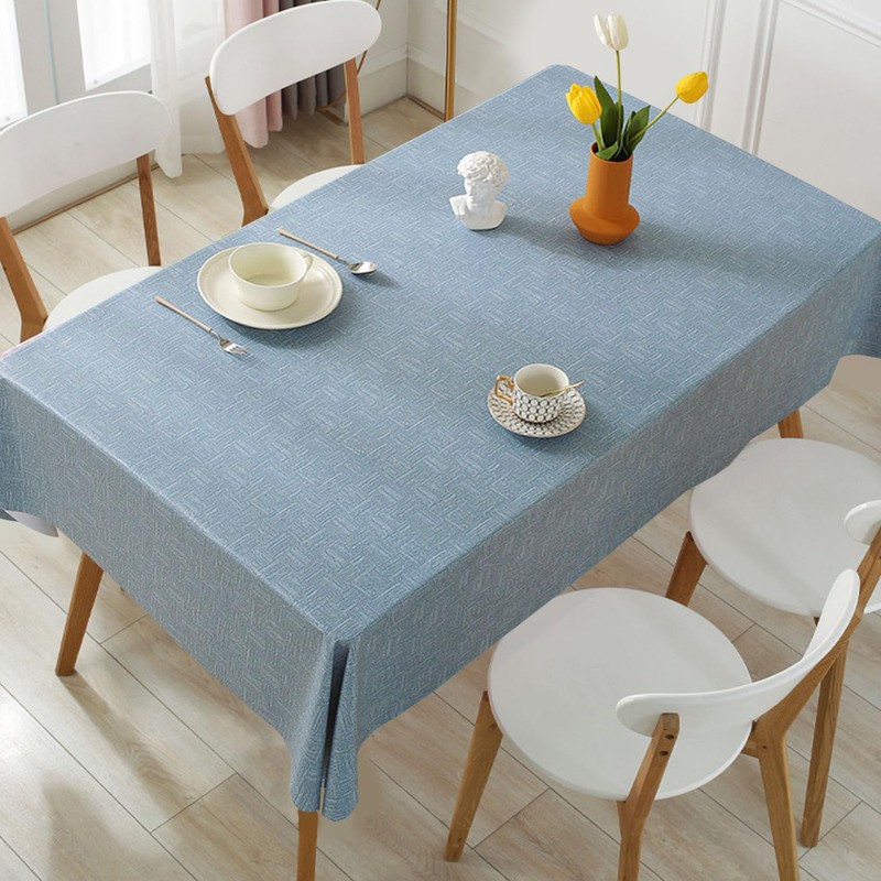 WUBAYI Table Cloth PVC Plastic Wipe Clean Tablecloth Rectangular Kitchen