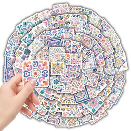 100Pcs Decorative Tile Stickers, 50 Unique Designs for Adults, Scrapbook