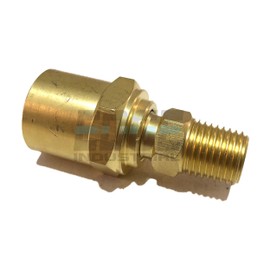 EDGE INDUSTRIAL Brass Reusable Fitting Adapter 1/4" NPTF Male X 3/8" Hose ID X 11/16" Hose OD (Qty 01)