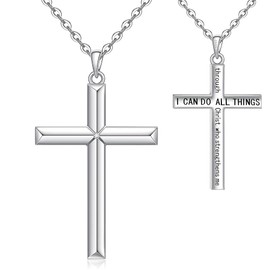 Sterling Silver Cross Necklaces Women Men Womens Mens Cross Necklace Pendant Jewelry Gifts Christmas for Lovers