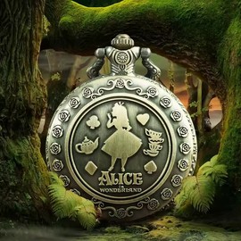 Vintage Pendant Pocket Watch for Women – Antique Alloy Quartz Necklace Watch with Fantasy-Inspired Design for Gifts