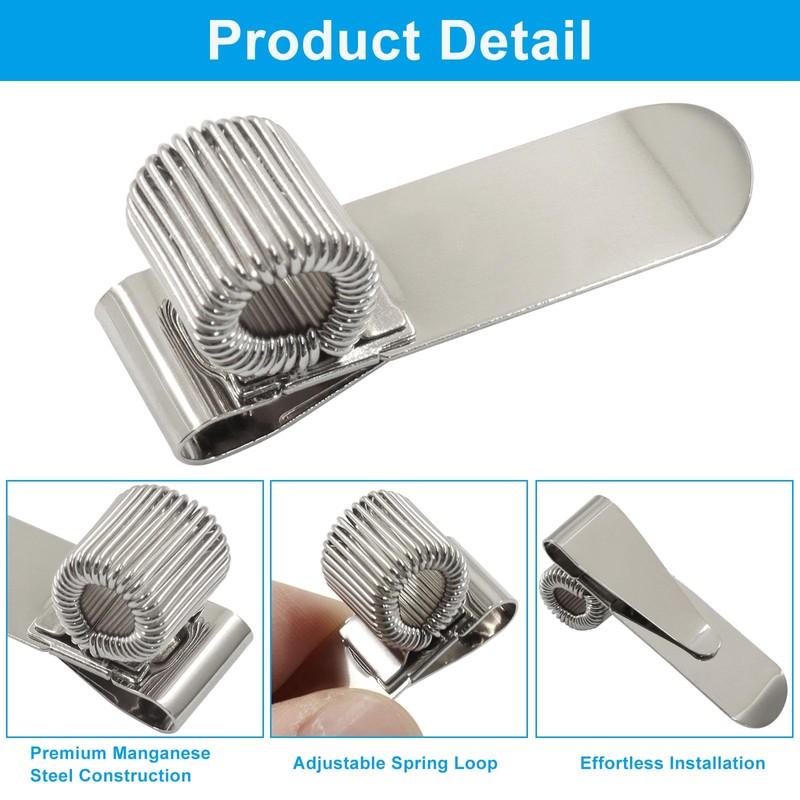 Waziaqoc 15 Pack Silver Pen Holder Clip, Metal, Transverse Style