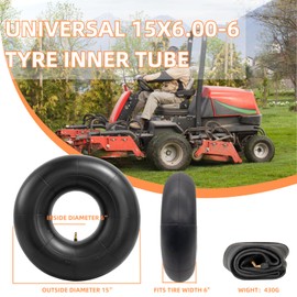 2-Pack 15x6.00-6" Inner Tubes 15x600-6 Lawn Mower Tire Tubes with TR-87 Bent Valve Stem for Lawn Mowers, Yard Tractors, Wheelbarrows, ATV, and More 6.00-6 6.50-6 Tire Tube