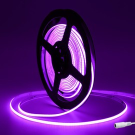 Tayire COB LED Strip, Purple, 2.7 mm Width, DC12 V LED Strip, 5 m, 480 LEDs/M, Flexible LED Strip, High Brightness LED Light Strip for Car, FPV Room Decoration (Power Supply Not Included)