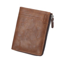 PCL Media ltd | RFID Blocking Faux Non Leather Wallet for Men | Minimalist Bifold Vegan Leather Wallet - Brown