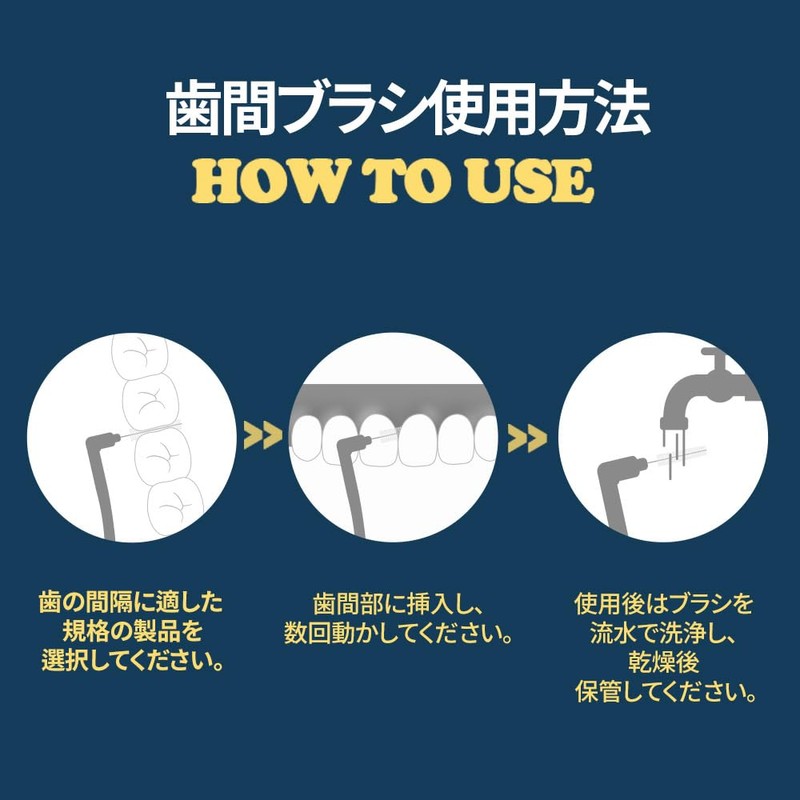 MSDENTAL Interdental L-Shaped Interdental Brush, SS 50 Pieces