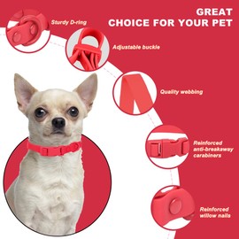 FEimaX Waterproof Silicone Dog Collar with Adjustable and Stinkproof，Dog Collars Easy to Clean for Large Medium Small Dogs，Pet Collars Soft Comfortable Without Neck Strain (Small, Red)