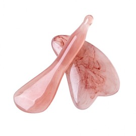 Lifting Heart Gua Sha Acupressure Stick Facial Acupressure Massager set pink 4ea