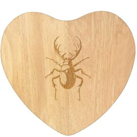 'Stag Beetle' Wooden Heart Shaped Chopping/Cutting Board (WB00085113)