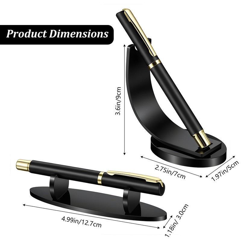 Ezymivs 2Pcs Acrylic Pen Display Stand, Black Acrylic Single Pen