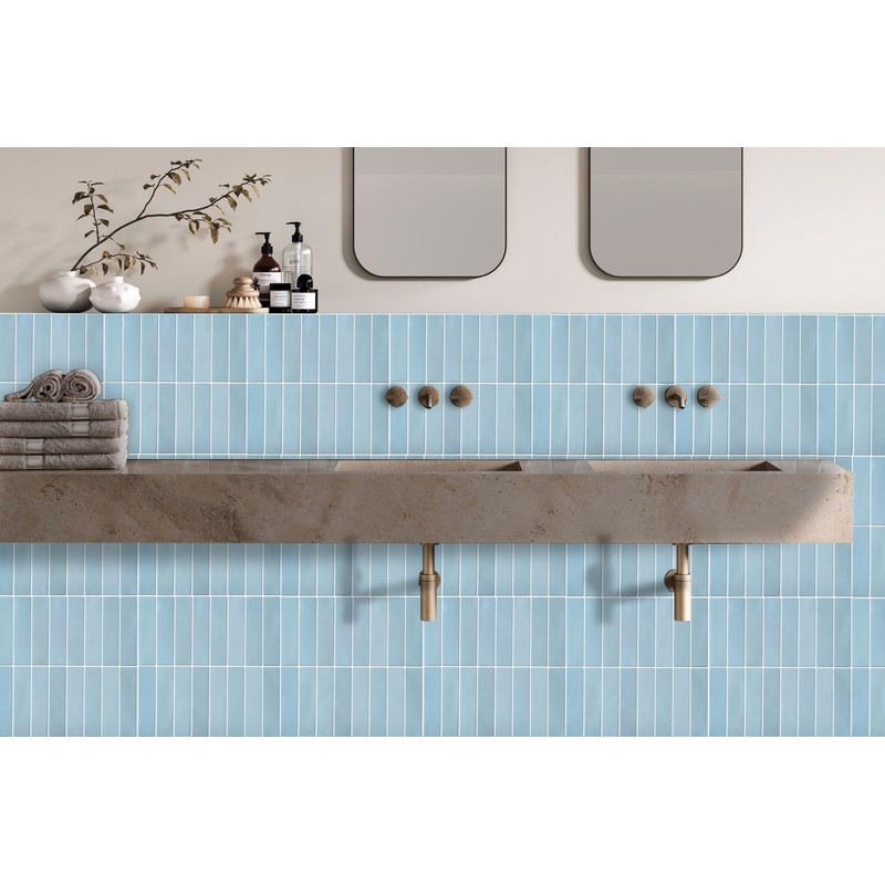 YOFUN 10-Sheet Blue Peel and Stick Backsplash Tiles, Self-Adhesive Waterproof