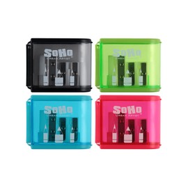 SoHo Urban Artist 3-Hole Pencil Sharpeners - Perfect for Sharpening On The Go, Back to School, Artists of All Levels, & More! - [Assorted - 4 Pack]