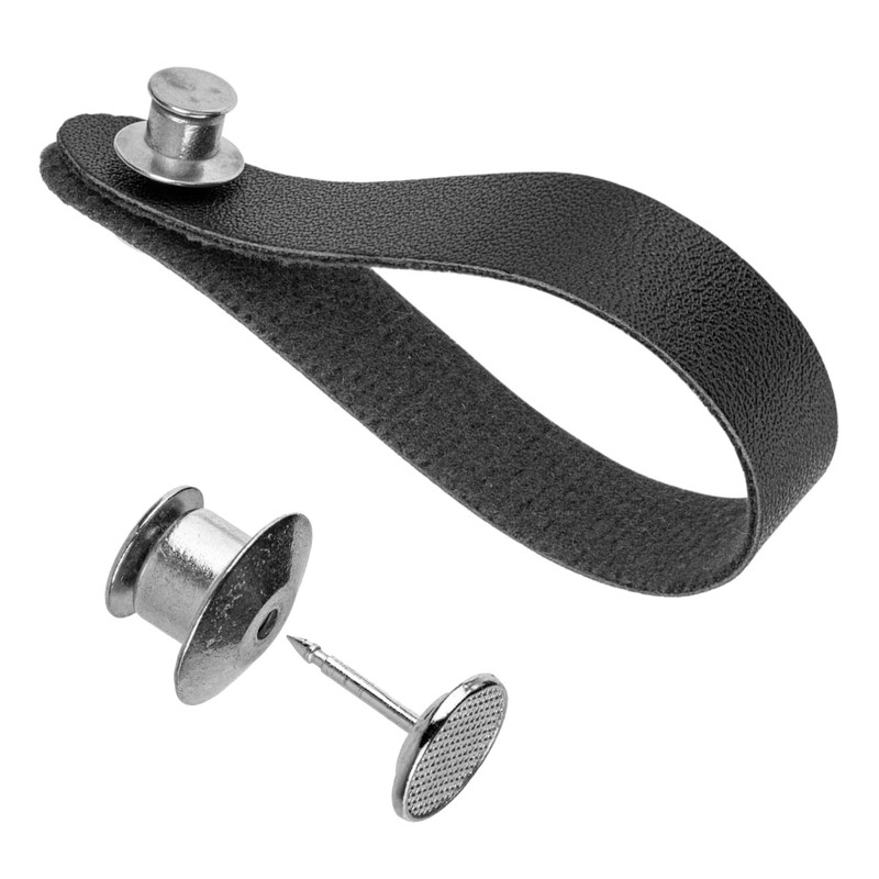 4 Pack 150 x 12mm Loop Black PU Leather Sewing