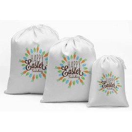 Darling Souvenir White Carrot & Sunday Easter Party Supplies Favor Bags Gift Pouches 15 Pieces
