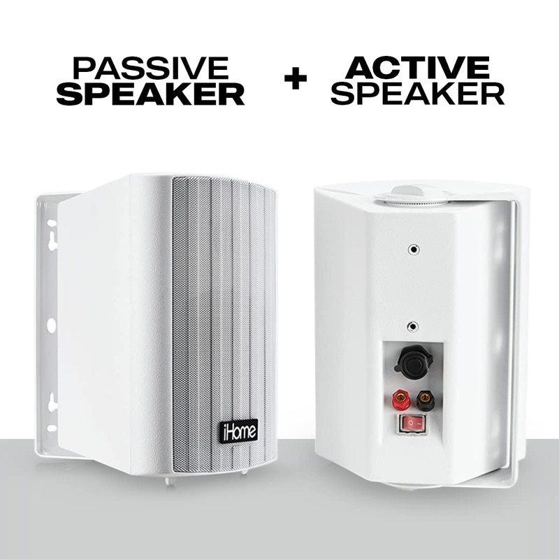 iHome IHSI-W400BT-PR-WHT Bluetooth Indoor/Outdoor All Weather Weatherproof 4" Inch Small