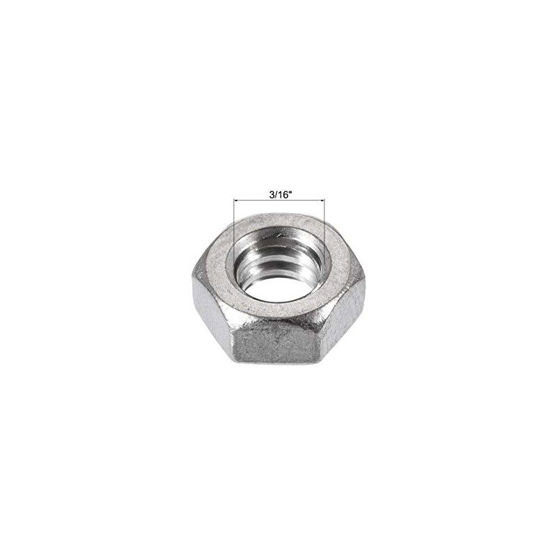 sourcingmap 3/16 inch-24 Hex Nut Stainless Steel Fastener 20pcs for