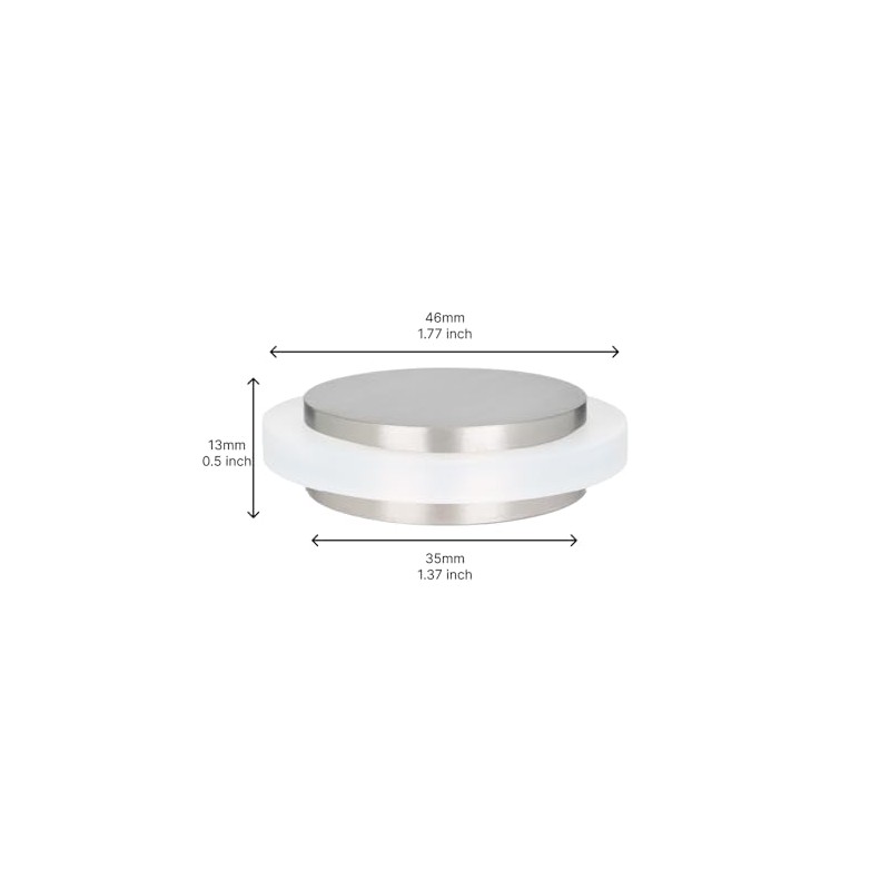 EVI Herrajes I-203/35X12-B Door Stop, White, 35Ø x 14mm Height
