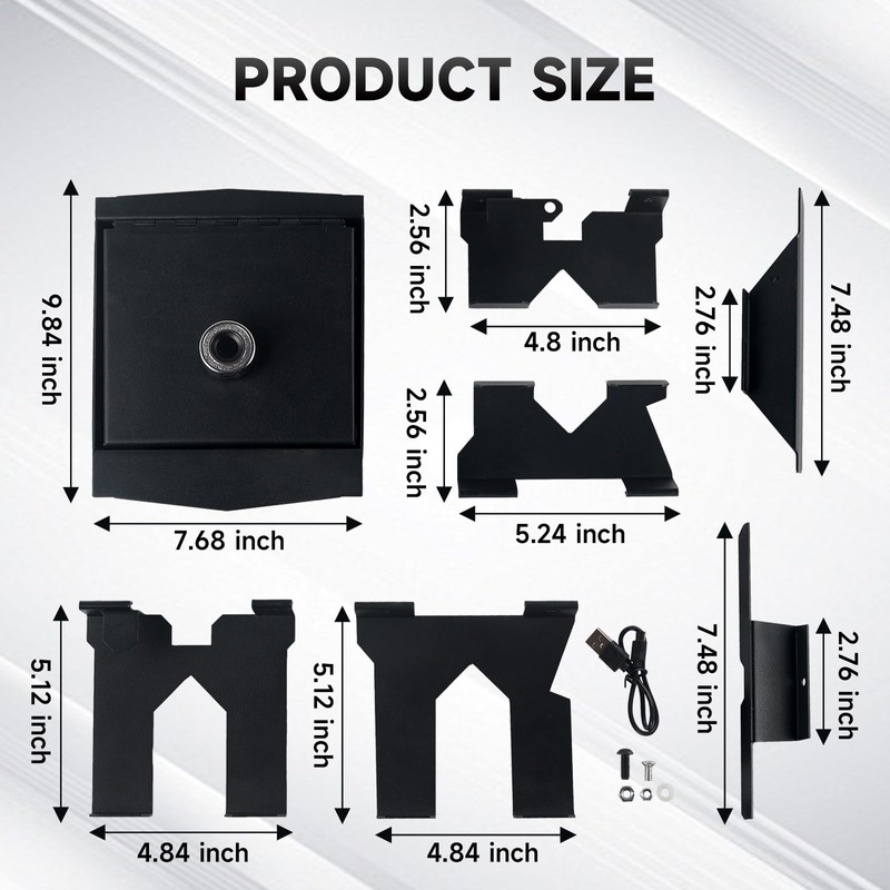 Kolasina Center Console Safe Vault Safe Box with Fingerprint Lock