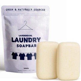 Laundry Soap Bar with Lavender for Sensitive Skin - Delicate Stain Remover Clothes, Underwear, Collar - 2 PCS