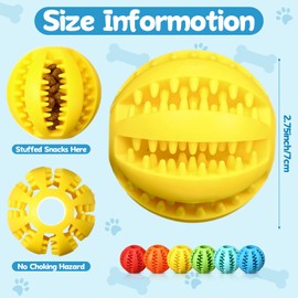Suilung 12 Pcs Dog Treat Toy Balls Bulk Interactive Dog Puzzle Toys Dispensing Puppy Balls for Teething Chew Enrichment for Boredom and Brain Stimulating Game to Keep Them Busy(Large)