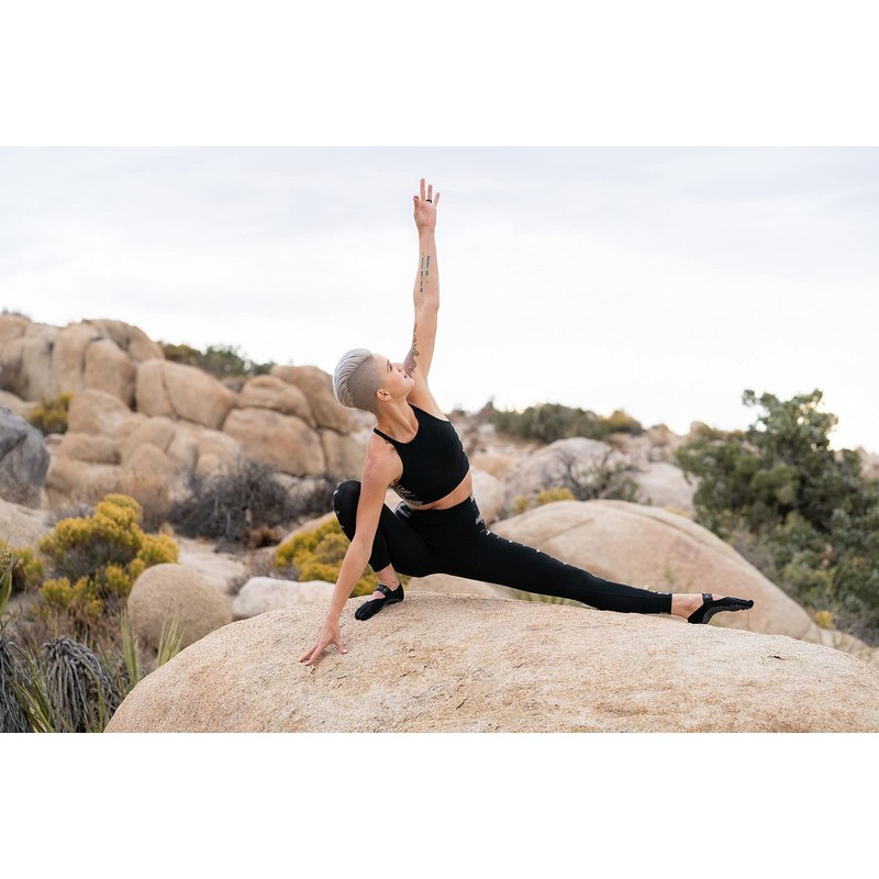 Toesox FT Bellarina Yoga Grip Socks, Oatmeal, S