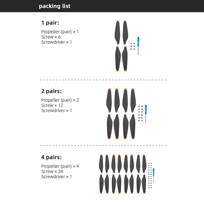 16pcs Propellers Replacement for DJI MINI 3 PRO Remote Control