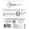 Trueocity Dental Flossers Brush Picks 4 Pack w/Travel Case (200