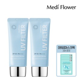 Medi Flower UV Filter Mild Sun Cream 50mlx2+3 Mask Packs / 메디플라워 유브이 필터 마일드 선크림 50mlx2개+마스크팩 3매