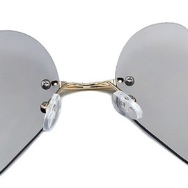 QUINTRA Heart Shape Vintage Sunglasses Glasses Glasses Tone Retro Irregular Unisex Mirrored Sunglasses Women, black, One Size