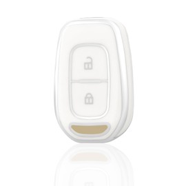 OFF WE GO OFF WE GO Autoschlssel Hlle Schlssel Hlle Schlsselhlle Cover fr Renault Kwid Symbol Clio Trafic Sandero Dacia Logan Duster Captur Kadjar Schlsselbox Schlsselcover Schutz Geh?use, Wei? Silber
