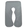 SHANNA Pregnancy Body Pillowcase, Cotton U Shape Maternity Pillowcase 80 x 155 cm (Dark Grey)