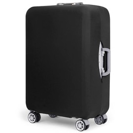 J&C Travel Luggage Cover Spandex Material Dustproof Lightweight Suitcase Set Covers (L: 27-30 inch, XL: 31-32 inch, Black, Oxford, Dirt Resistant, Spinner Wheels)